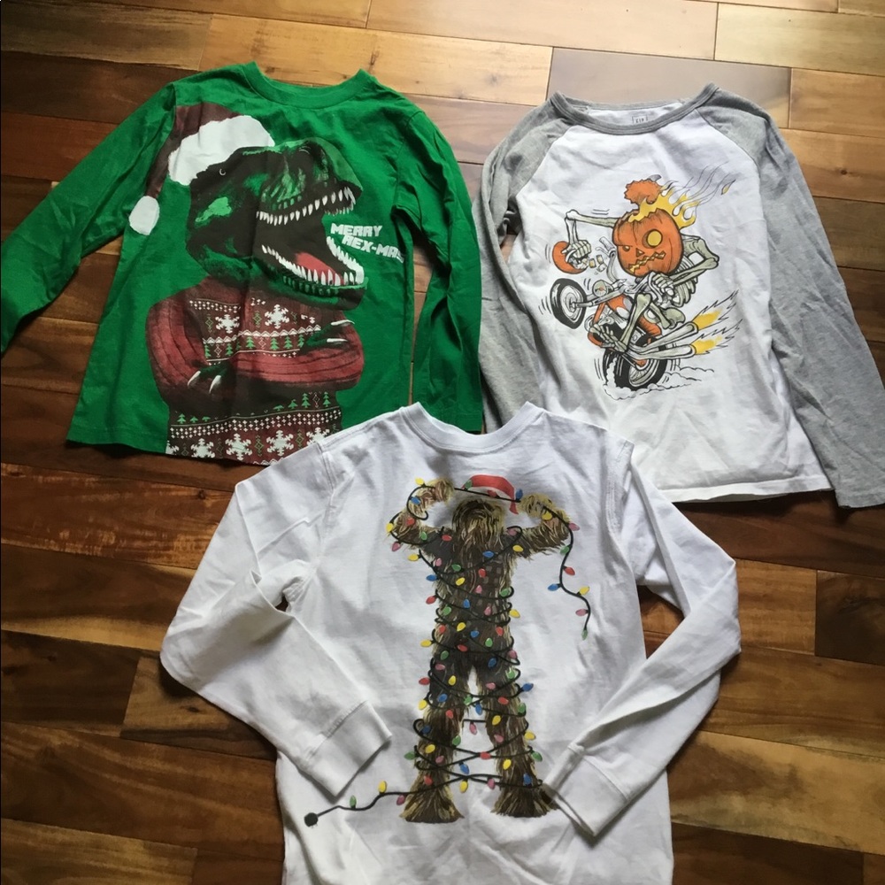 Boys Holiday shirts long sleeve size 7/8 10/12